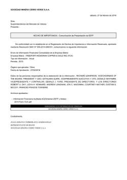 SOCIEDAD MINERA CERRO VERDE SAA s&aacute;bado, 27 de