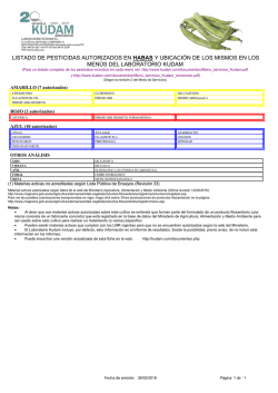 listado de pesticidas autorizados en habas y ubicaci&oacute;n de