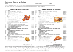 MENU - Cafet&iacute;n del Colegio Las Colinas