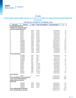 fondo bbva bancomer deuda 5, sa de cv, fondo de inversion en