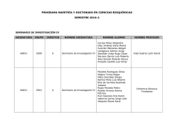 Asignatura y grupo 4to. semestre