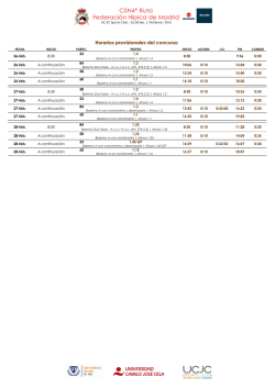 horarios provisionales 1&ordm; concurso