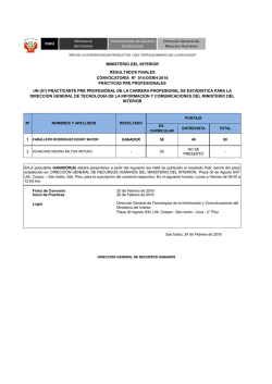 ministerio del interior resultados finales convocatoria n&ordm; 014