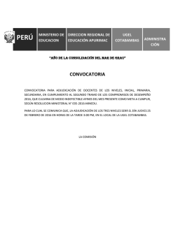 CONVOCATORIA - UGEL Cotabambas