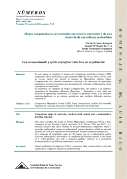 Mapas competenciales del contenido matem&aacute;tico curricular y de