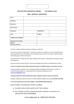 Feria Banyeres, Nombre y apellido. a) Se podr&aacute; montar el dia 6 a pa