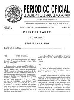 primeraparte - Peri&oacute;dico Oficial - Gobierno del Estado de Guanajuato