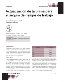 Actualizaci&oacute;n de la prima para el seguro de riesgos de trabajo