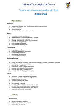 GU&Iacute;A DE EXAMEN DE CONOCIMIENTOS INGENIER&Iacute;AS para el
