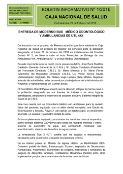 ENTREGA BUS M&Eacute;DICO ODONTOL&Oacute;GICO Y AMBULANCIAS DE