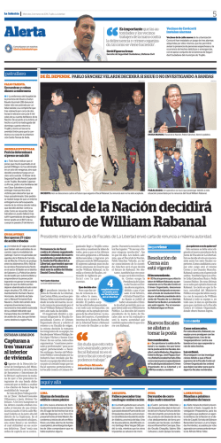 Fiscal de la Naci&oacute;n decidir&aacute; futuro de William Rabanal