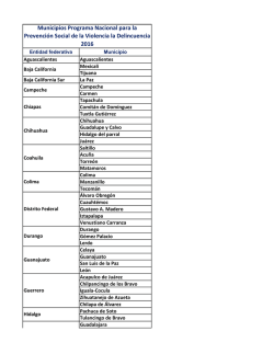 Municipios Programa Nacional para la Prevenci&oacute;n Social de la