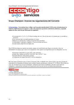 Grupo Champion: Avanzan las negociaciones del Convenio