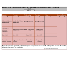 Agenda Provincial - Gobernaci&oacute;n de Zamora Chinchipe