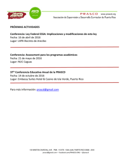 pr&oacute;ximas actividades