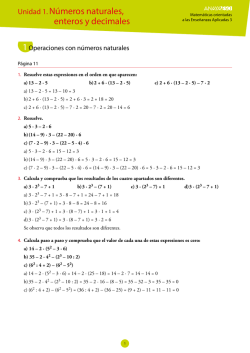 Unidad 1. N&uacute;meros naturales, enteros y decimales