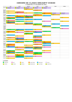 Horario de clases en Gimnasio en Oviedo