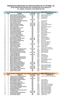 FEDERACION MEXICANA DE ASOCIACIONES DE ATLETISMO, AC