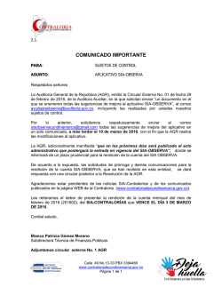 comunicado importante - Contralor&iacute;a de Cundinamarca