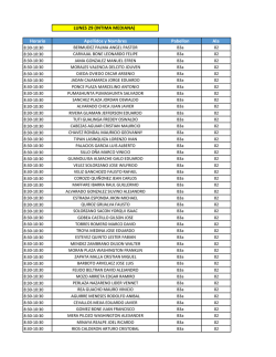 LUNES 29 (INTIMA MEDIANA) Horario Apellidos y Nombres