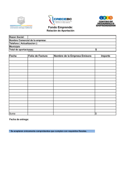 Relaci&oacute;n de Aportaciones EMPRENDE 2016