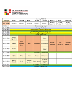 Vortr&auml;ge Raum 1 Raum 2 Raum 3 Raum 4 Raum 5 Raum 6 Raum 7