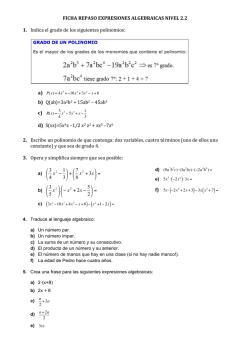 FICHA REPASO EXPRESIONES ALGEBRAICAS NIVEL 2.2 1
