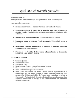 Ruth Maisel Morcillo Saavedra - Ministerio P&uacute;blico de Panam&aacute;