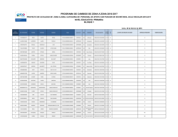 PROGRAMA DE CAMBIOS DE ZONA A ZONA 2016-2017
