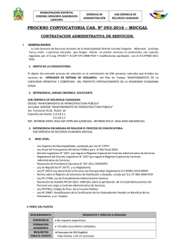 proceso convocatoria cas. n&ordm; 053-2016 &ndash; mdcgal