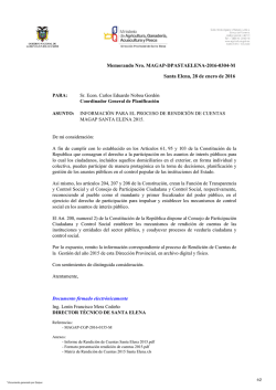 Memorando Nro. MAGAP-DPASTAELENA-2016-0304