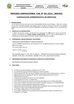proceso convocatoria cas. n&ordm; 021-2016 &ndash; mdcgal