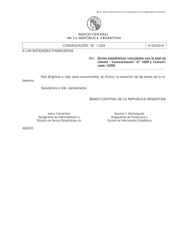 11225 (01/03/16): Series estad&iacute;sticas vinculadas con la tasa de inter&eacute;s