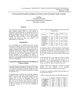Poder calorifico del Bagazo