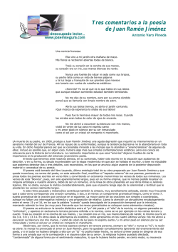 Tres poemas de J.Ram&oacute;n comentados