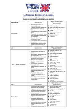 Contenidos ingl&eacute;s Wonderland 3 a&ntilde;os