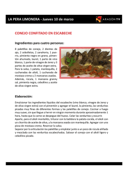 LA PERA LIMONERA - Jueves 10 de marzo CONEJO CONFITADO