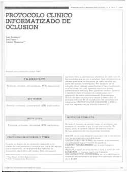 PROTOCOLO CLINICO INFORMATIZADO DE OCLUSION