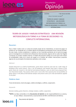 Teor&iacute;a de juegos y an&aacute;lisis estrat&eacute;gico: Una revisi&oacute;n