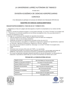 Convocatoria 2016 - Universidad Ju&aacute;rez Aut&oacute;noma de Tabasco