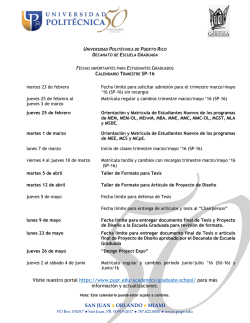 SAN JUAN ORLANDO MIAMI Visite nuestro portal https://www.pupr