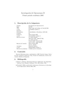 Investigaci&oacute;n de Operaciones II - Departamento de Inform&aacute;tica USM