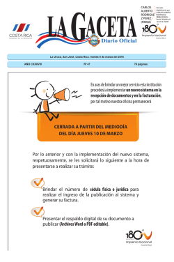 LA GACETA N&deg; 47 de la fecha 08 03 2016