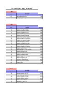 lista de precios