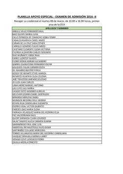 Relaci&oacute;n de Planilla Especial