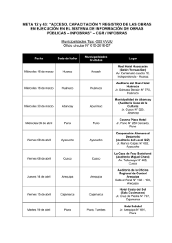 META 12 y 43: &ldquo;ACCESO, CAPACITACI&Oacute;N Y REGISTRO DE