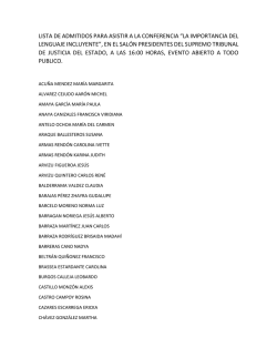 LISTA DE ADMITIDOS PARA ASISTIR A LA CONFERENCIA &ldquo;LA