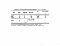 CALENDARIO FUNCIONAMIENTO PROGRAMA RAE 2016