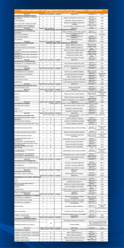 HORARIO RECURSAMIENTO SEMESTRAL FEBRERO JUNIO
