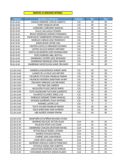MARTES 15 (MAXIMA INTIMA) Horario Apellidos y Nombres